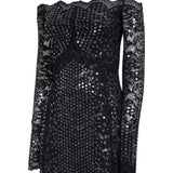 Abito in pizzo con paillettes in nero Rabanne - donna 