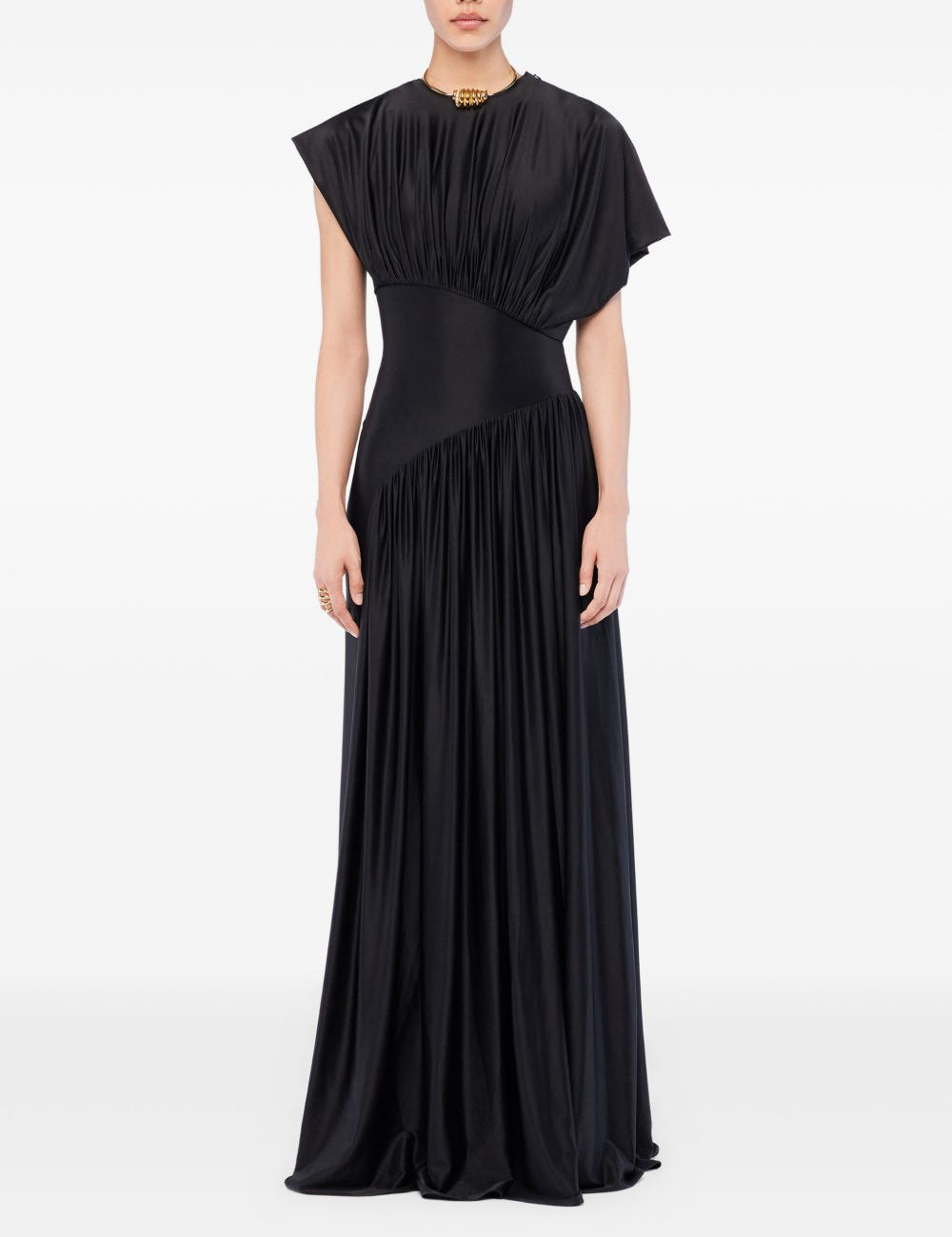 Abito con arricciature in nero Rabanne - donna 