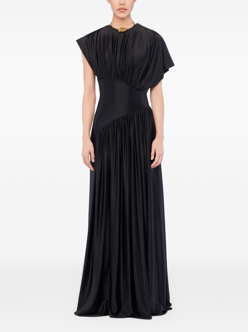 Abito con arricciature in nero Rabanne - donna 