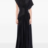 Abito con arricciature in nero Rabanne - donna 