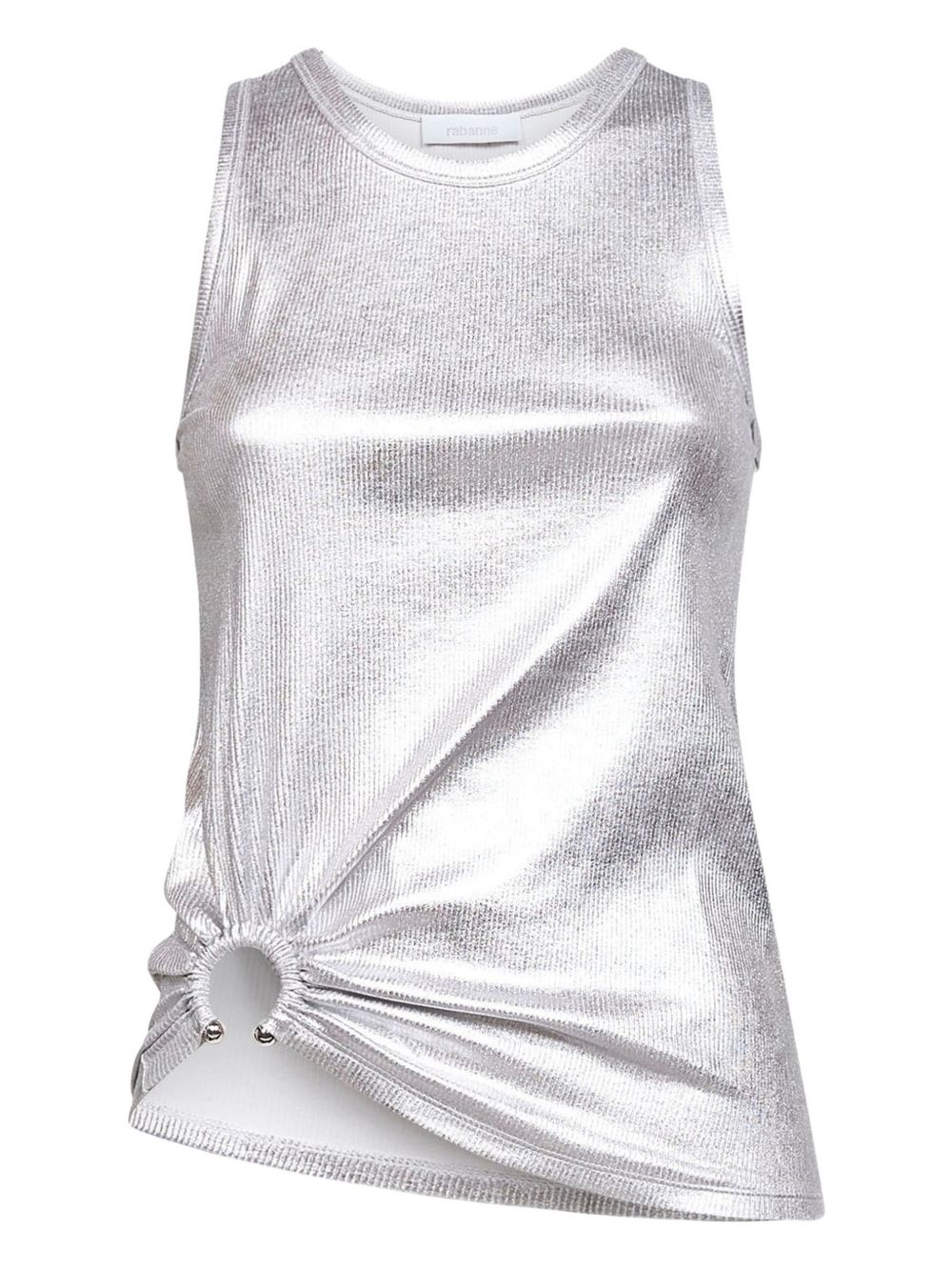 Top con orlo asmmetrico in argento Rabanne - donna 