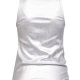 Top con orlo asmmetrico in argento Rabanne - donna 