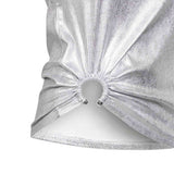 Top con orlo asmmetrico in argento Rabanne - donna 