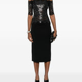 Top in pizzo con paillettes in nero Rabanne - donna 