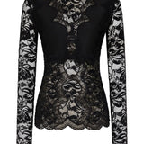 Blusa in pizzo con cut-out nero Rabanne - donna 