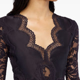 Blusa in pizzo con cut-out nero Rabanne - donna 