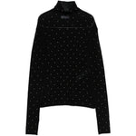 Maglione a collo alto con borchie in nero Rabanne - donna 