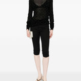 Maglione a collo alto con borchie in nero Rabanne - donna 