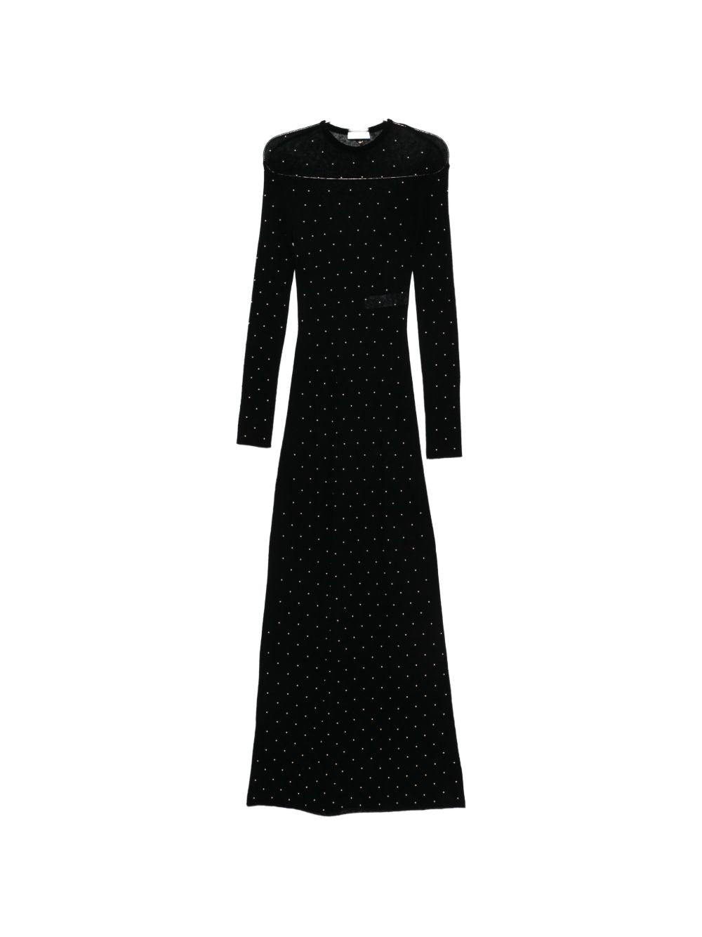 Abito lungo con borchie in nero Rabanne - donna 