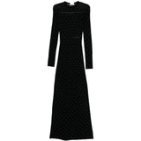 Abito lungo con borchie in nero Rabanne - donna 