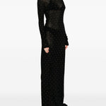 Abito lungo con borchie in nero Rabanne - donna 