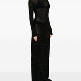 Abito lungo con borchie in nero Rabanne - donna 