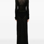 Abito lungo con borchie in nero Rabanne - donna 