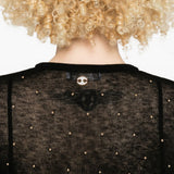 Abito lungo con borchie in nero Rabanne - donna 