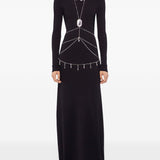 Abito lungo con schiena scoperta in nero Rabanne - donna 
