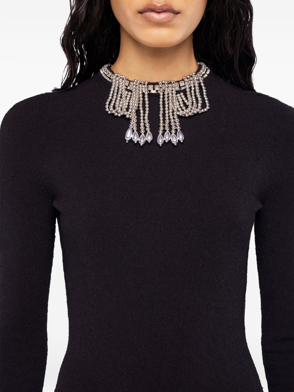 Abito lungo con schiena scoperta in nero Rabanne - donna 