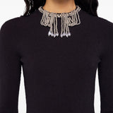 Abito lungo con schiena scoperta in nero Rabanne - donna 
