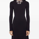 Abito lungo con schiena scoperta in nero Rabanne - donna 