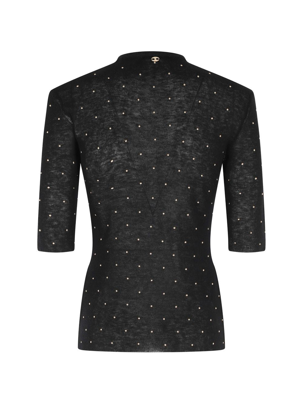 Top girocollo in nero Rabanne - donna 