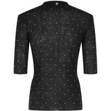 Top girocollo in nero Rabanne - donna 