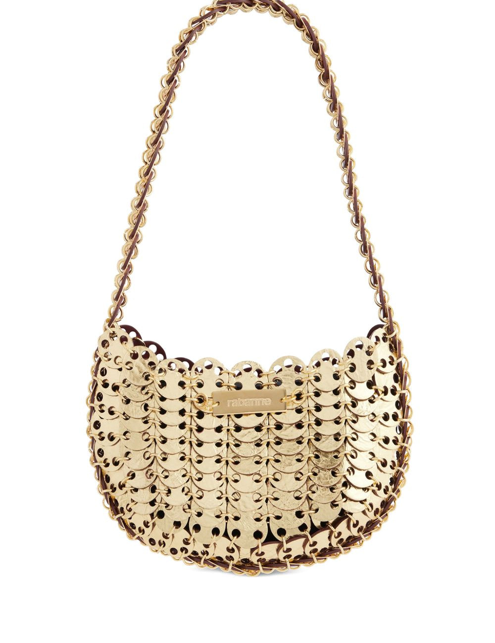 Borsa a mano Moon Flip reversibile in oro Rabanne - donna 