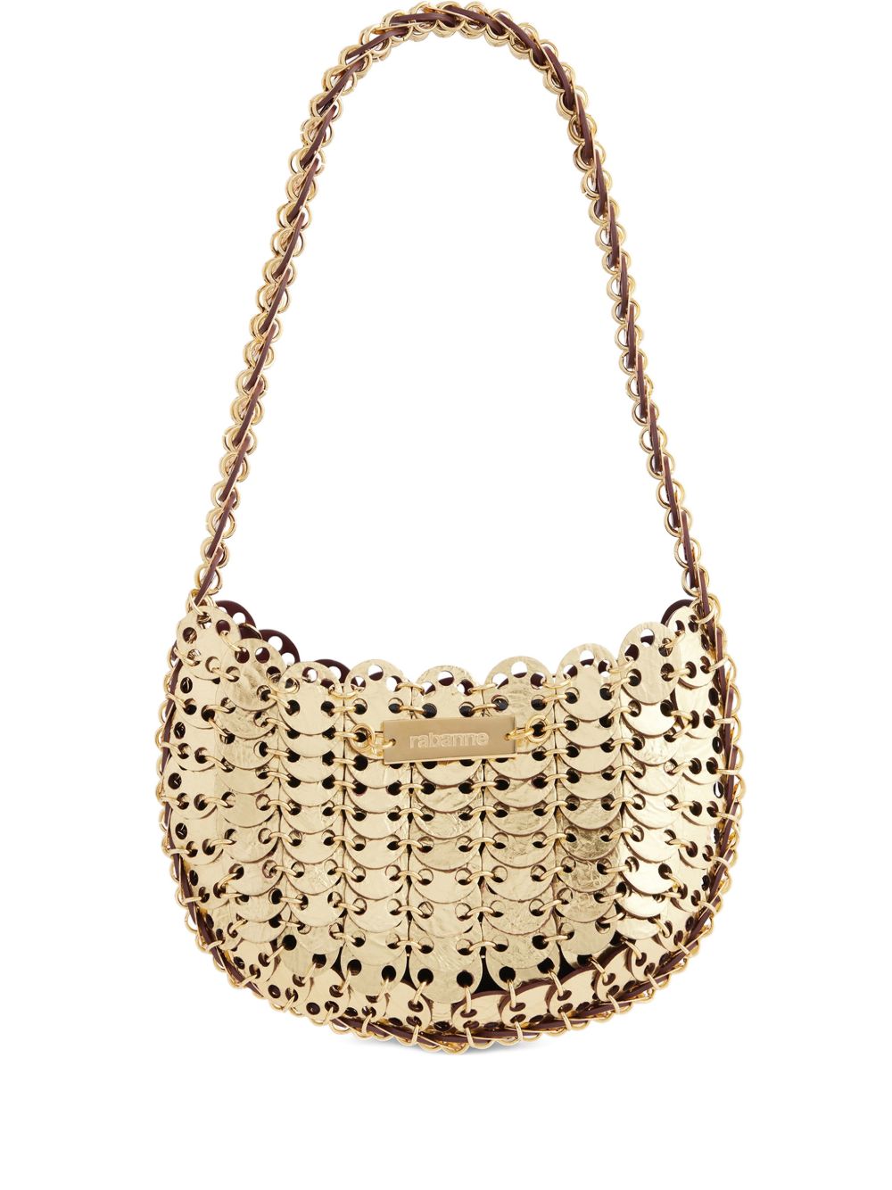 Borsa a mano Moon Flip reversibile in oro Rabanne - donna 