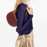 Borsa a mano Moon Flip reversibile in oro Rabanne - donna 