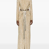 Abito lungo con paillettes in oro Rabanne - donna 