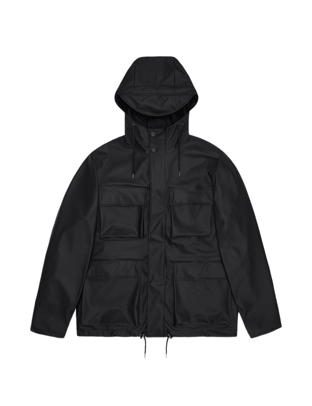 Giacca con cappuccio in nero Rains - unisex 