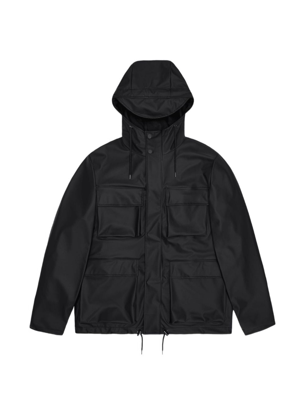 Giacca con cappuccio in nero Rains - unisex 