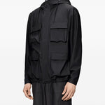 Giacca con cappuccio in nero Rains - unisex 