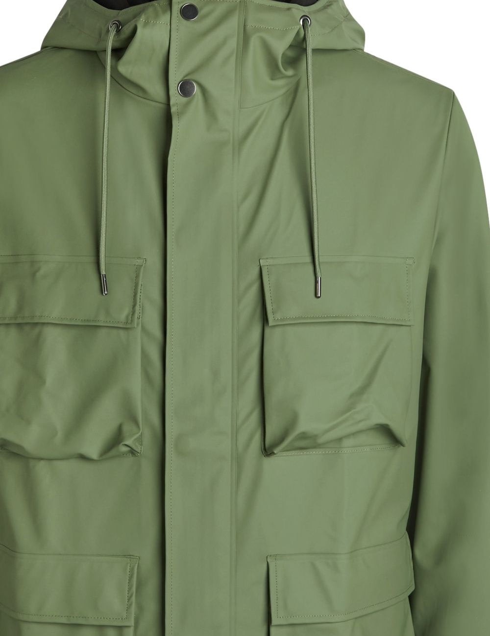 Giacca con cappuccio in verde Rains - unisex 