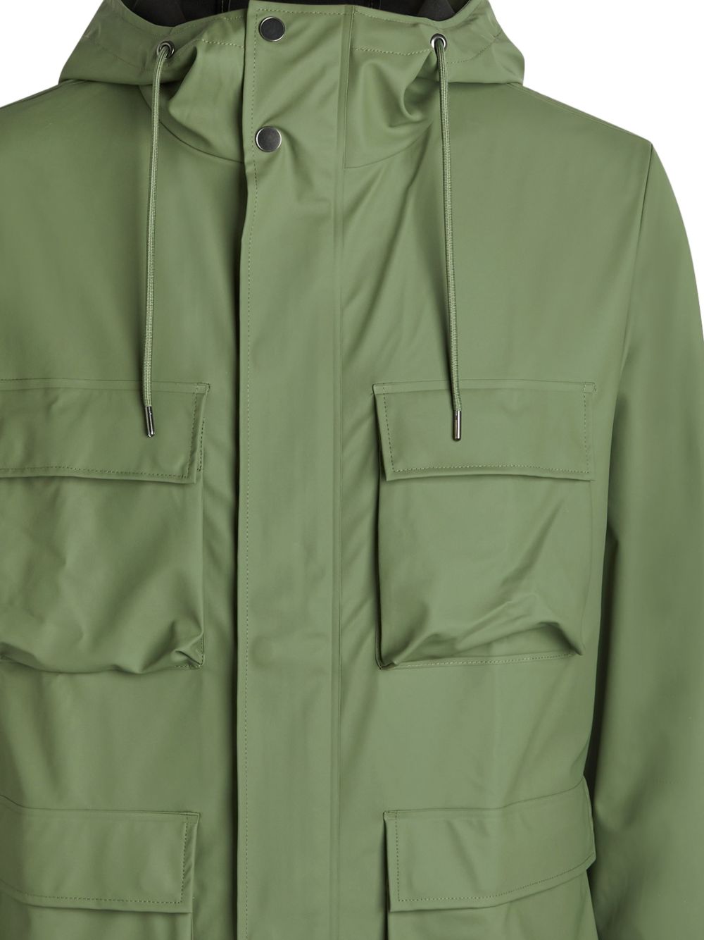 Giacca con cappuccio in verde Rains - unisex 