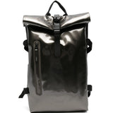 Zaino lucido con chiusura arrotolabile in argento Rains - uomo 