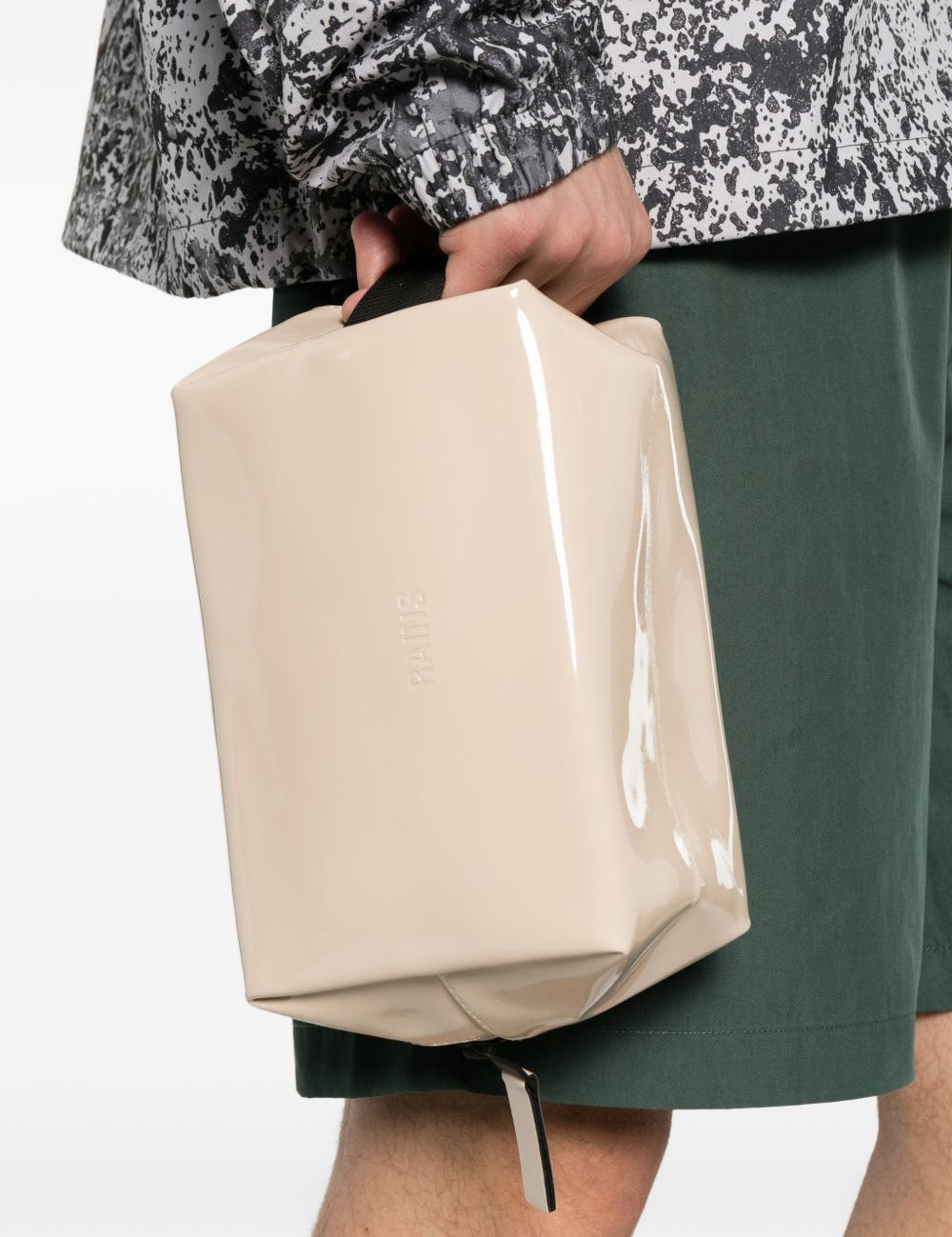 Borsello con zip in beige Rains - unisex 