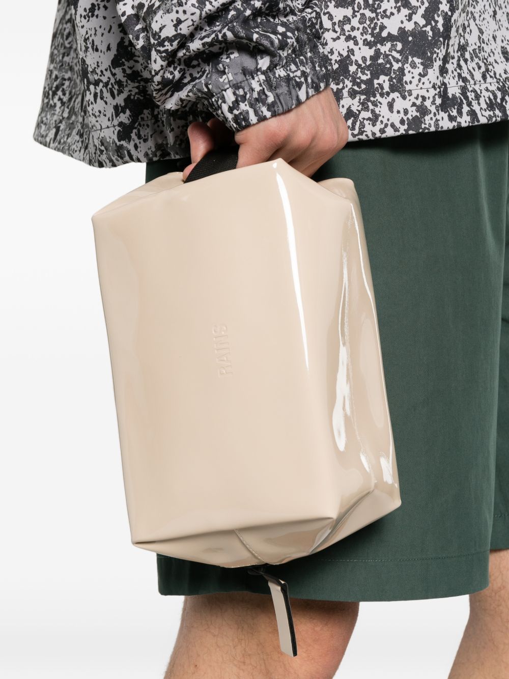 Borsello con zip in beige Rains - unisex 