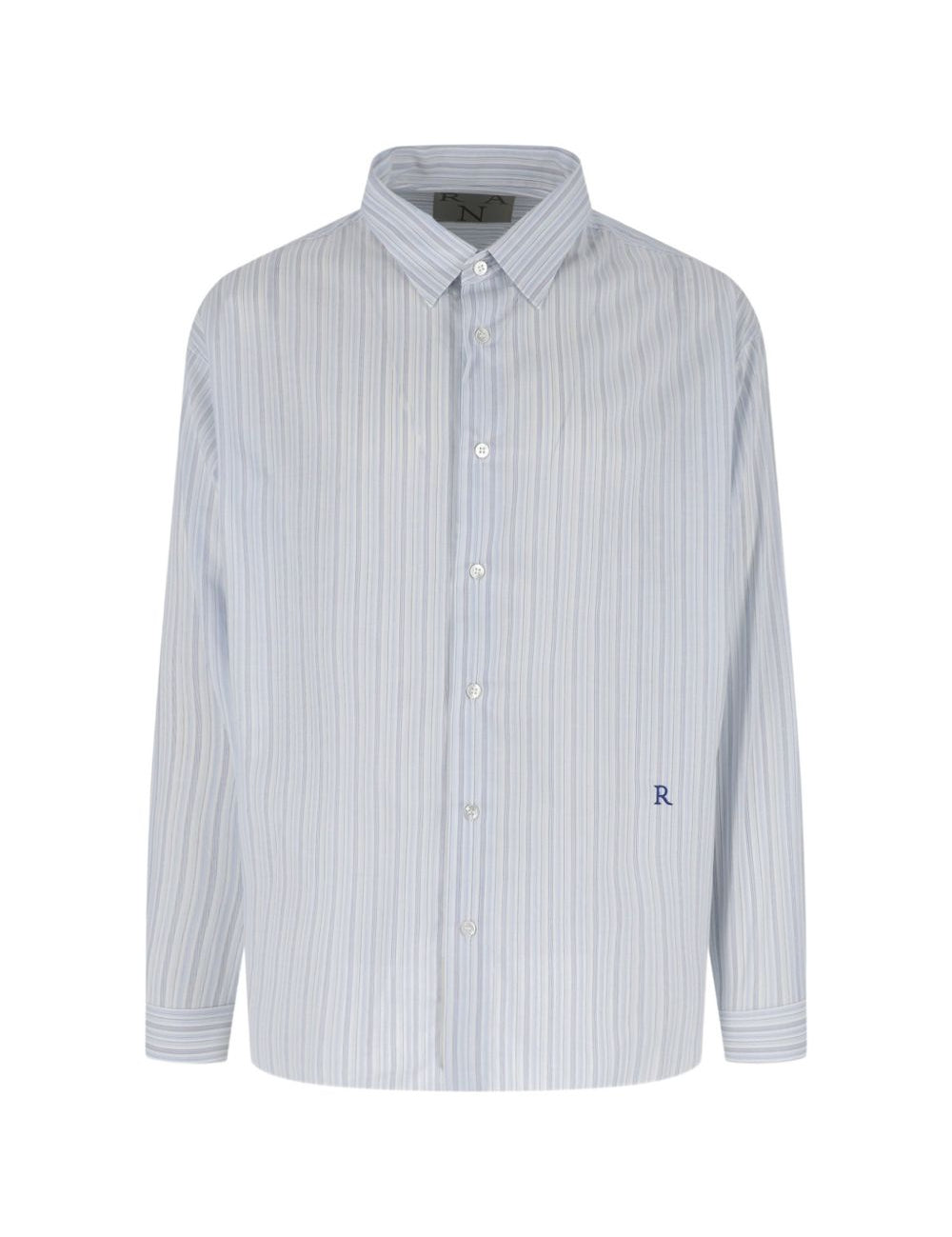 Camicia con logo ricamato a righe in azzurro Ranra - uomo 