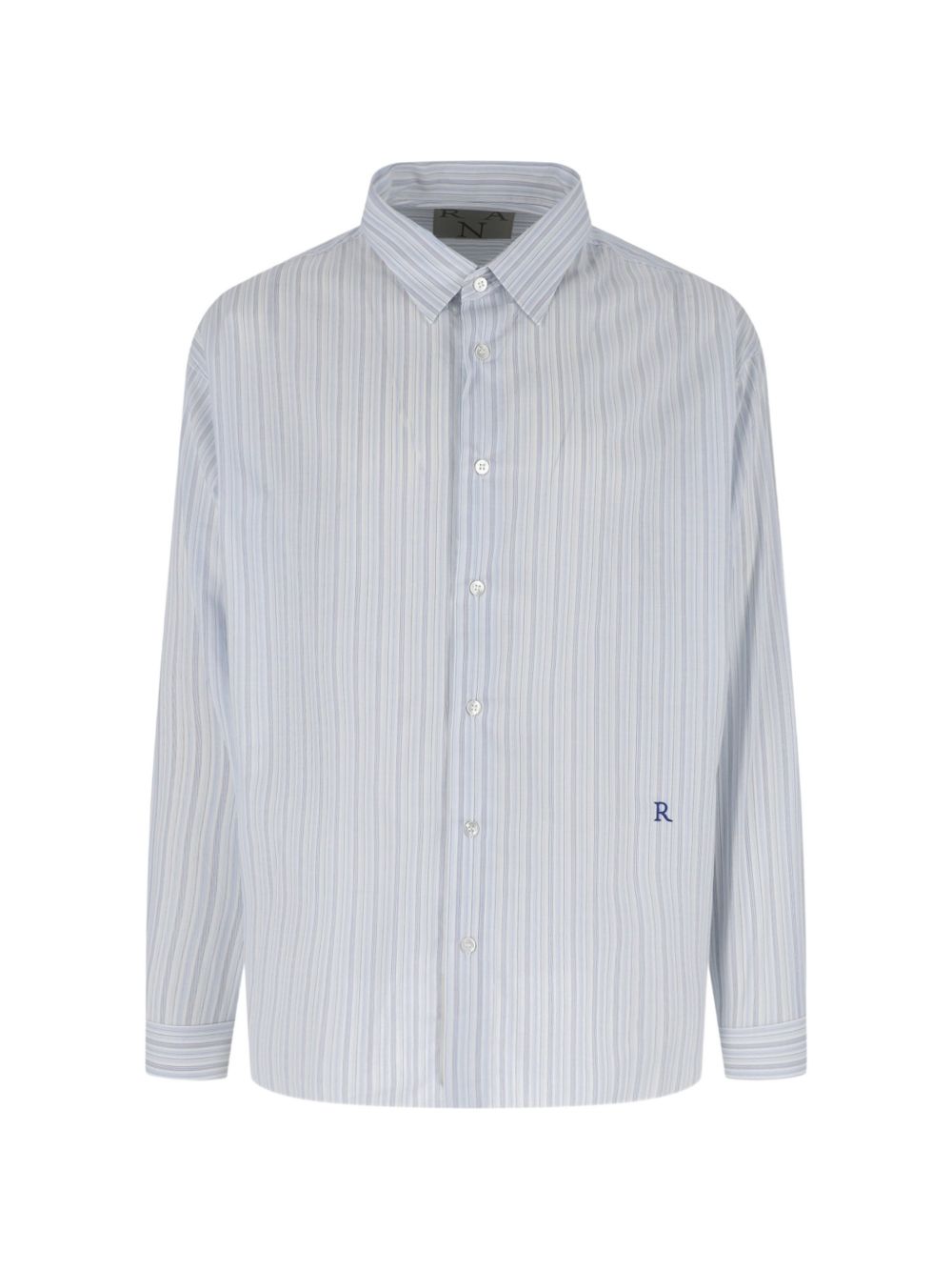 Camicia con logo ricamato a righe in azzurro Ranra - uomo 