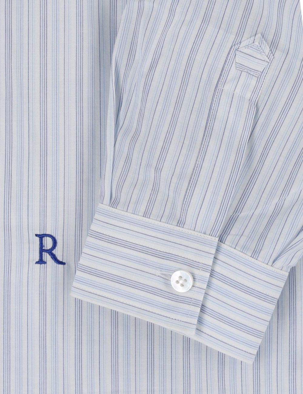 Camicia con logo ricamato a righe in azzurro Ranra - uomo 