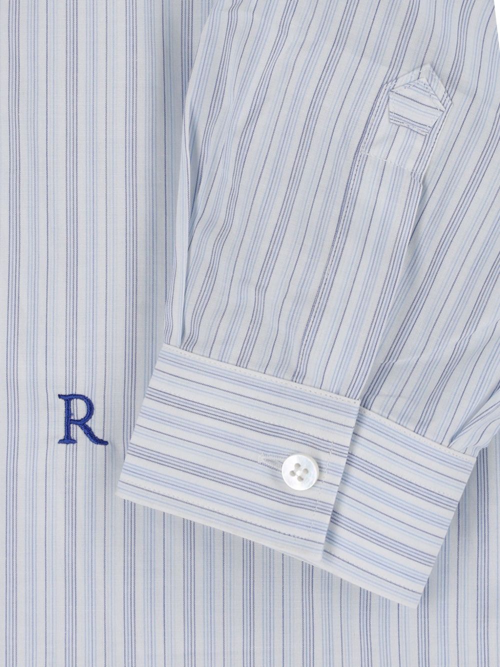 Camicia con logo ricamato a righe in azzurro Ranra - uomo 