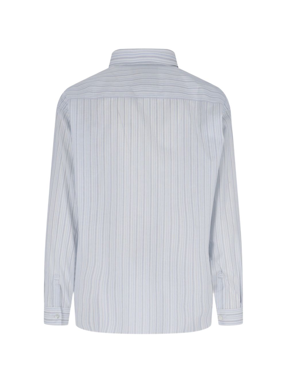 Camicia con logo ricamato a righe in azzurro Ranra - uomo 