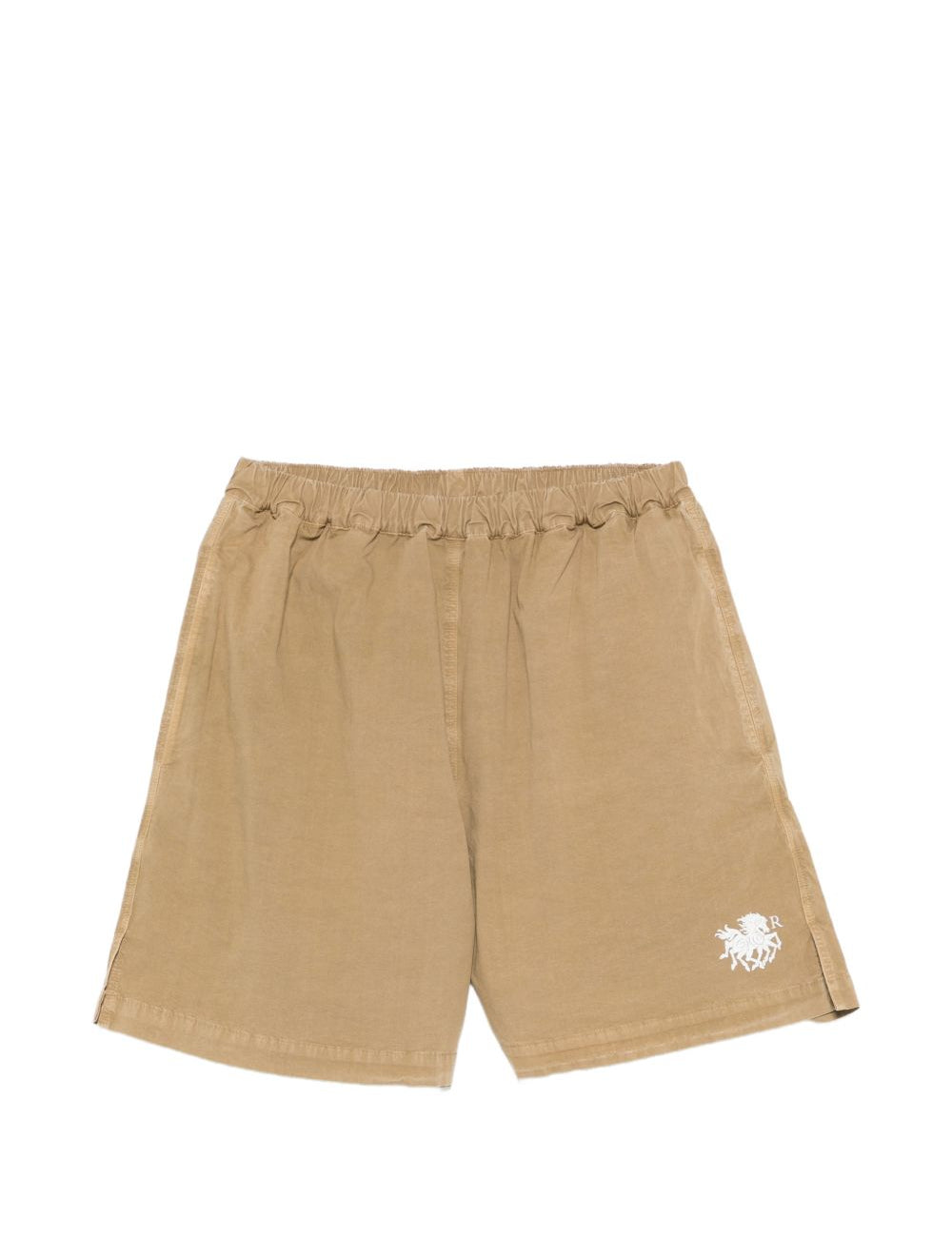 Pantaloncini con logo stampato in marrone Ranra - uomo 