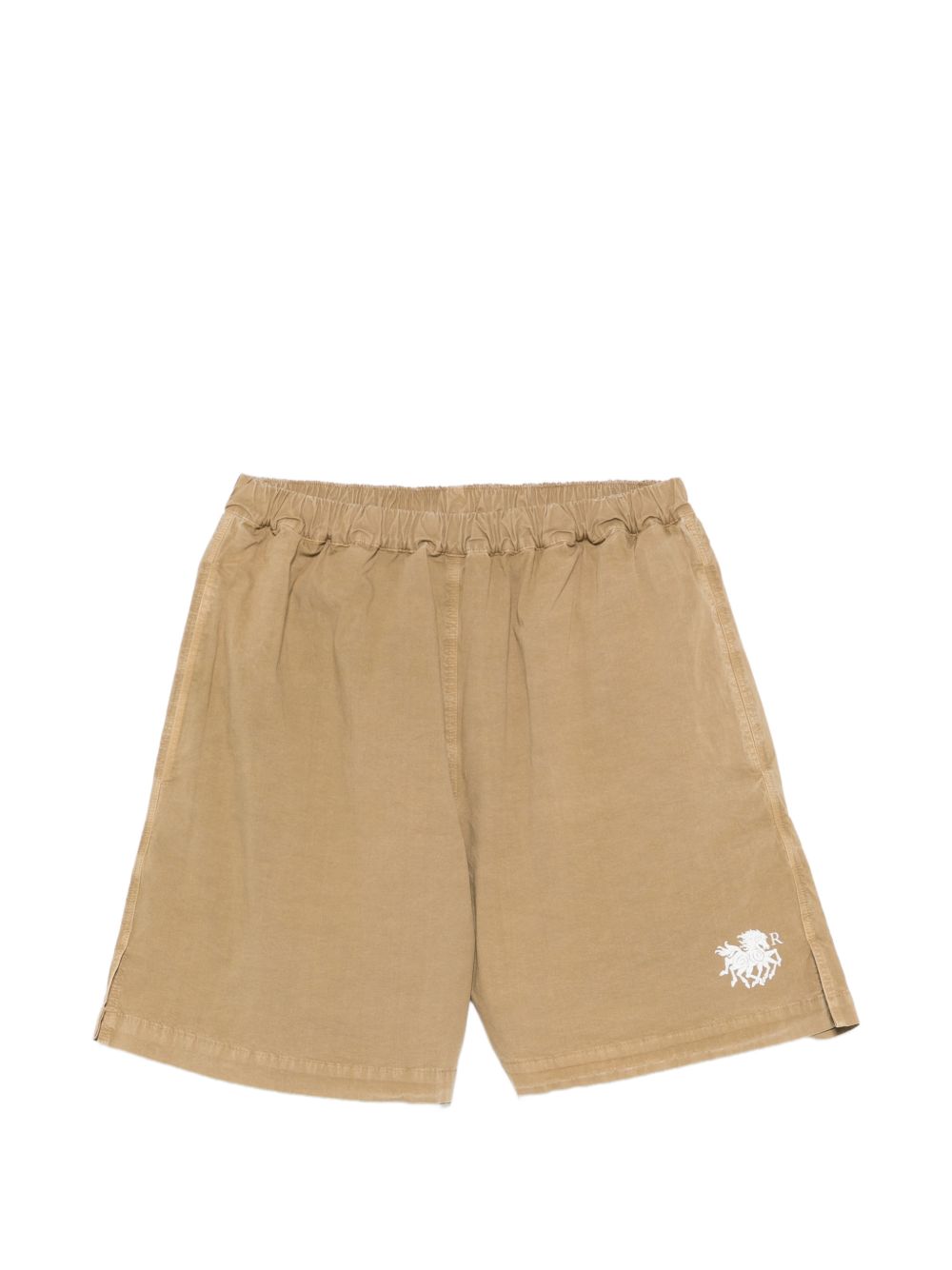 Pantaloncini con logo stampato in marrone Ranra - uomo 