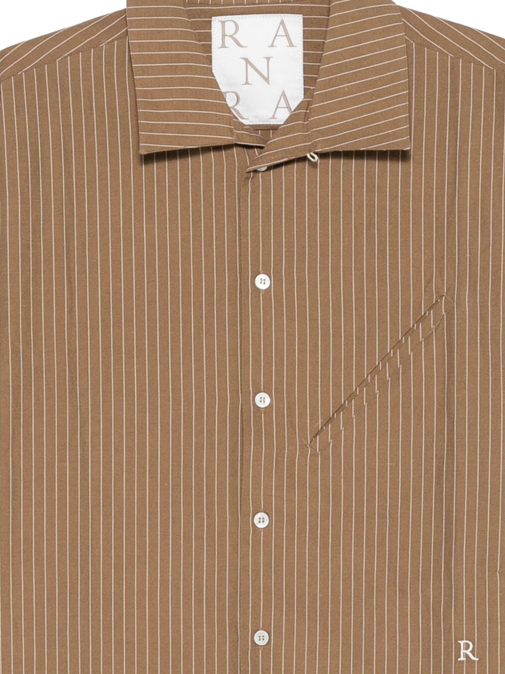 Camicia a righe in marrone Ranra - uomo 