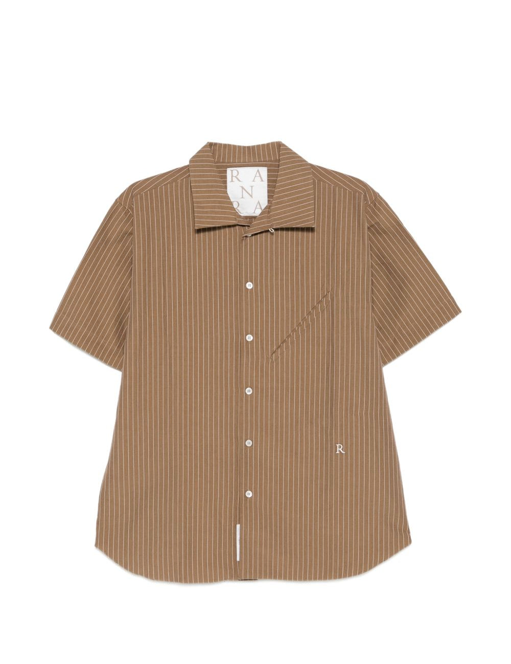 Camicia a righe in marrone Ranra - uomo 