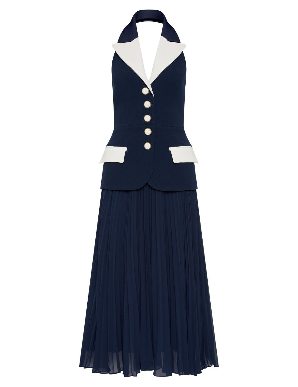 Abito midi con scollo a v ula in blu Rebecca vallance - donna 