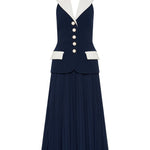 Abito midi con scollo a v ula in blu Rebecca vallance - donna 