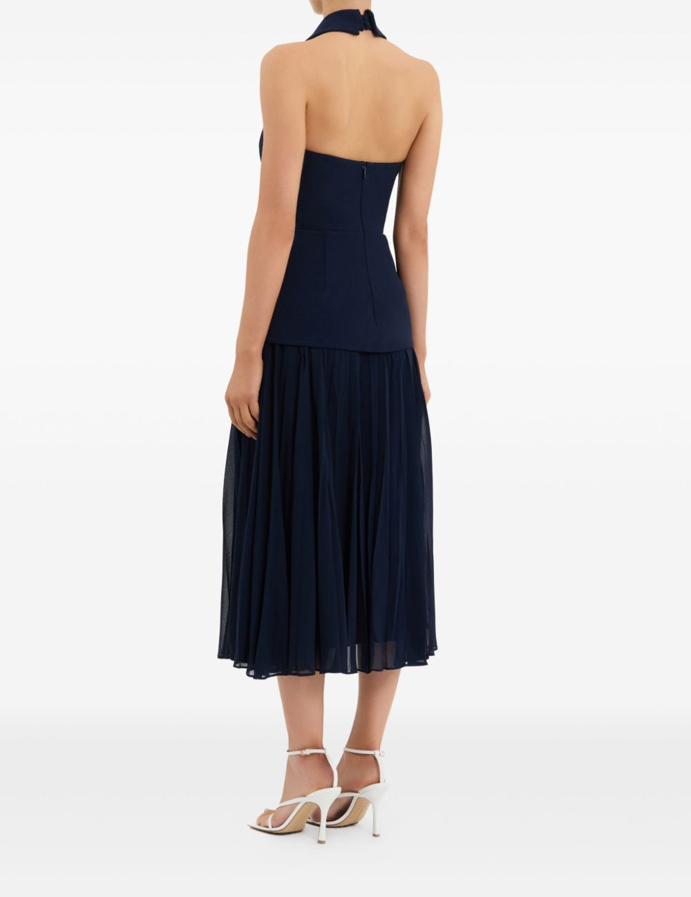Abito midi con scollo a v ula in blu Rebecca vallance - donna 