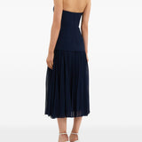 Abito midi con scollo a v ula in blu Rebecca vallance - donna 