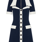 Mini abito con bottoni ula in blu Rebecca vallance - donna 